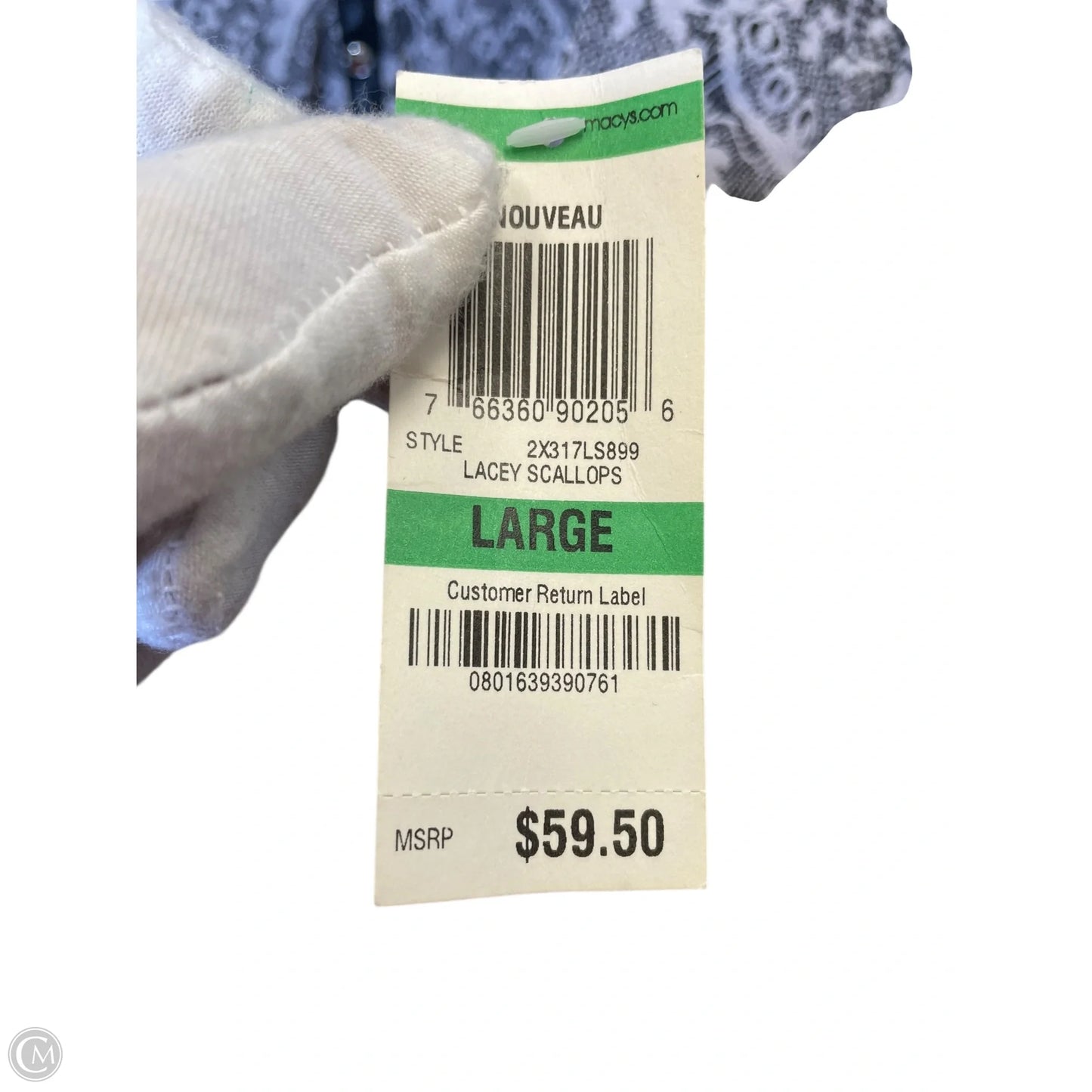 Blouse Long Sleeve By Inc In Black & Grey, Size: L