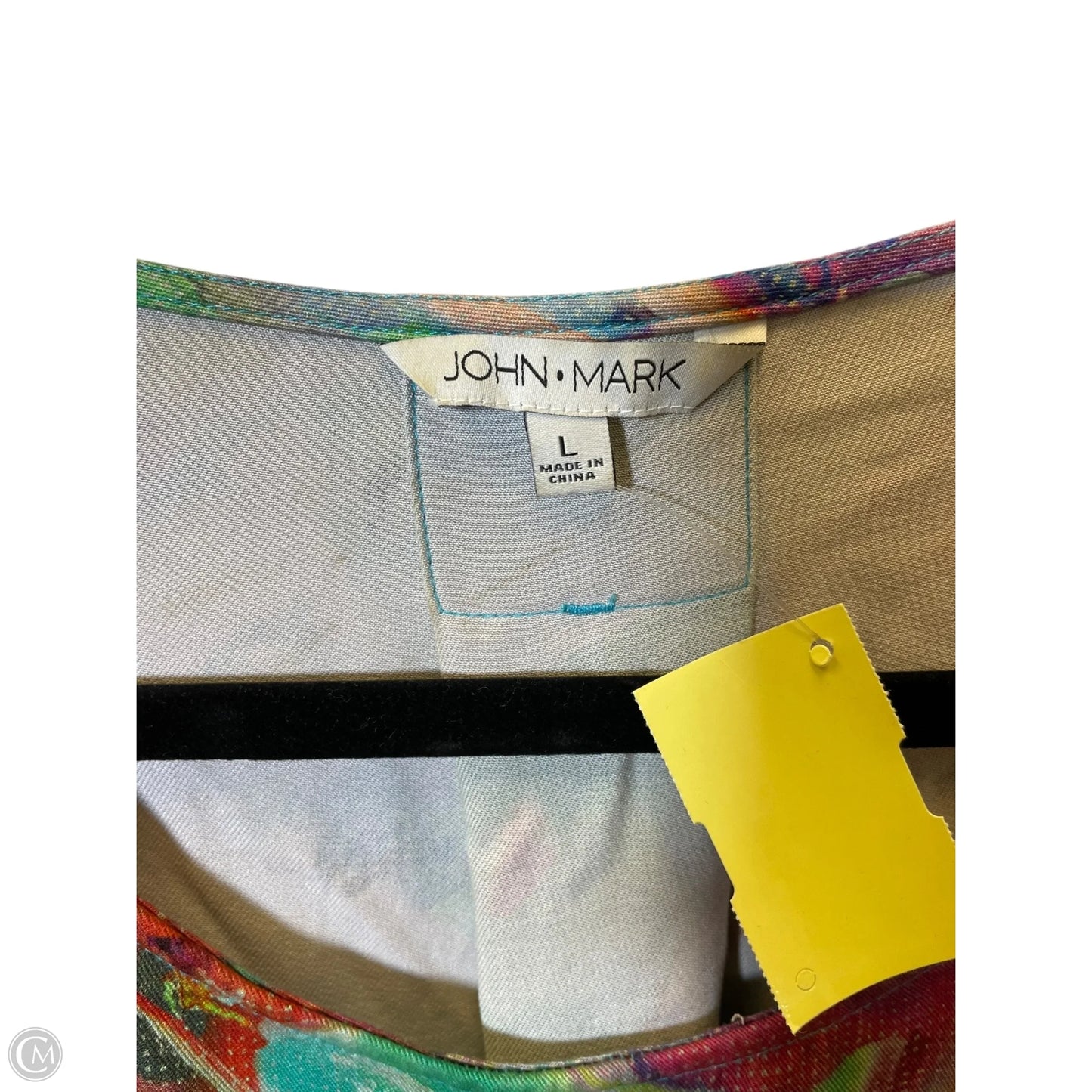 Top 3/4 Sleeve By John Mark In Multi-colored, Size: L