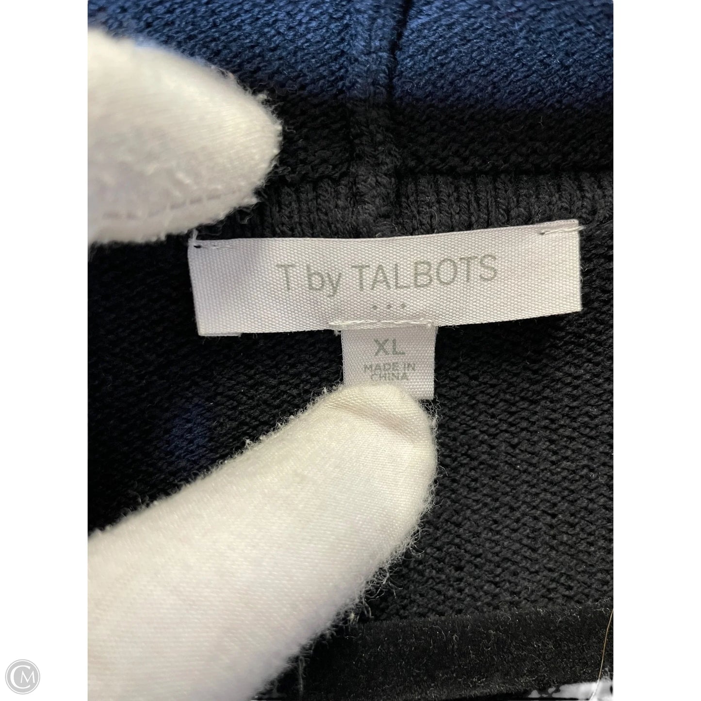 Sweatshirt Collar By Clothes Mentor In Black & White, Size: Xl