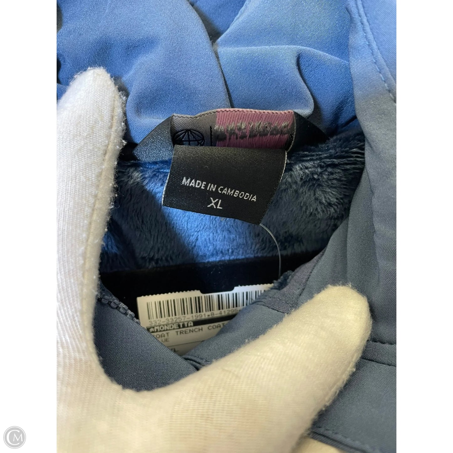 Coat Trench Coat By Mondetta In Blue, Size: Xl