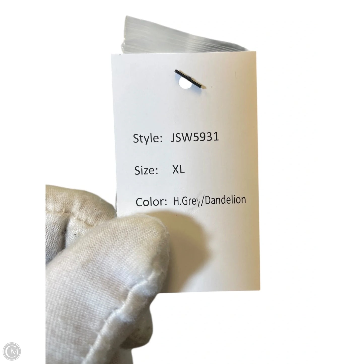 Cardigan By Clothes Mentor In Grey & Yellow, Size: Xl