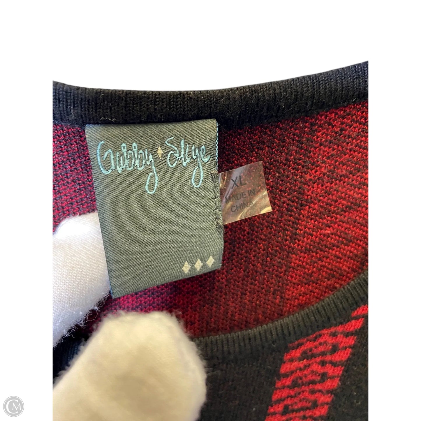 Dress Sweater By Gabby Skye In Black & Red, Size: Xl