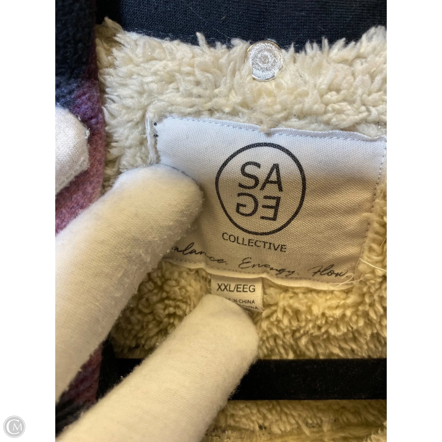 Jacket Fleece By Sage In Plaid Pattern, Size: Xxl