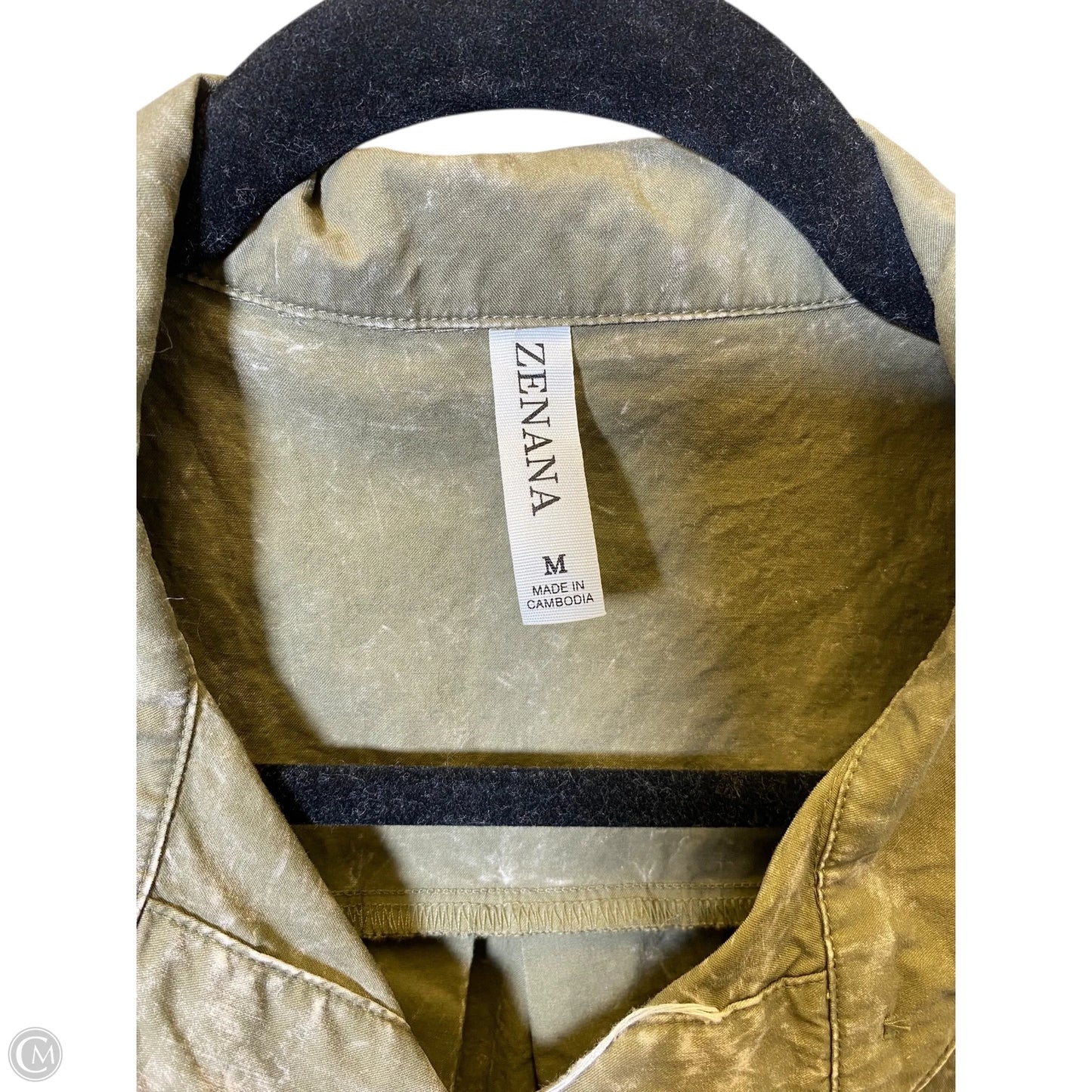 Top Long Sleeve By Zenana In Green, Size: M