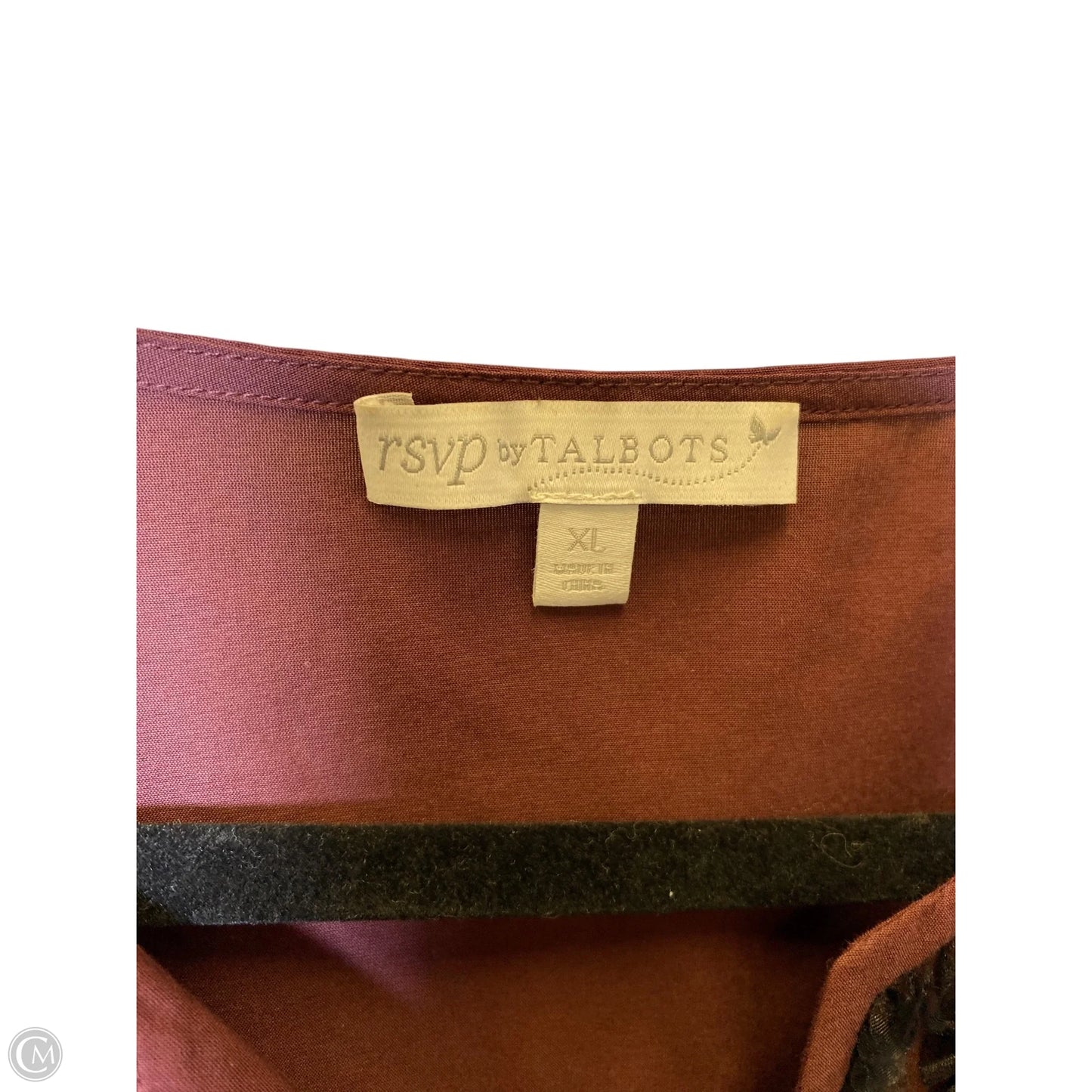 Top 3/4 Sleeve By Talbots In Maroon, Size: Xl