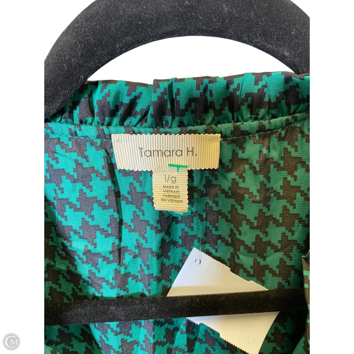 Top Long Sleeve By Tamara H In Black & Green, Size: L