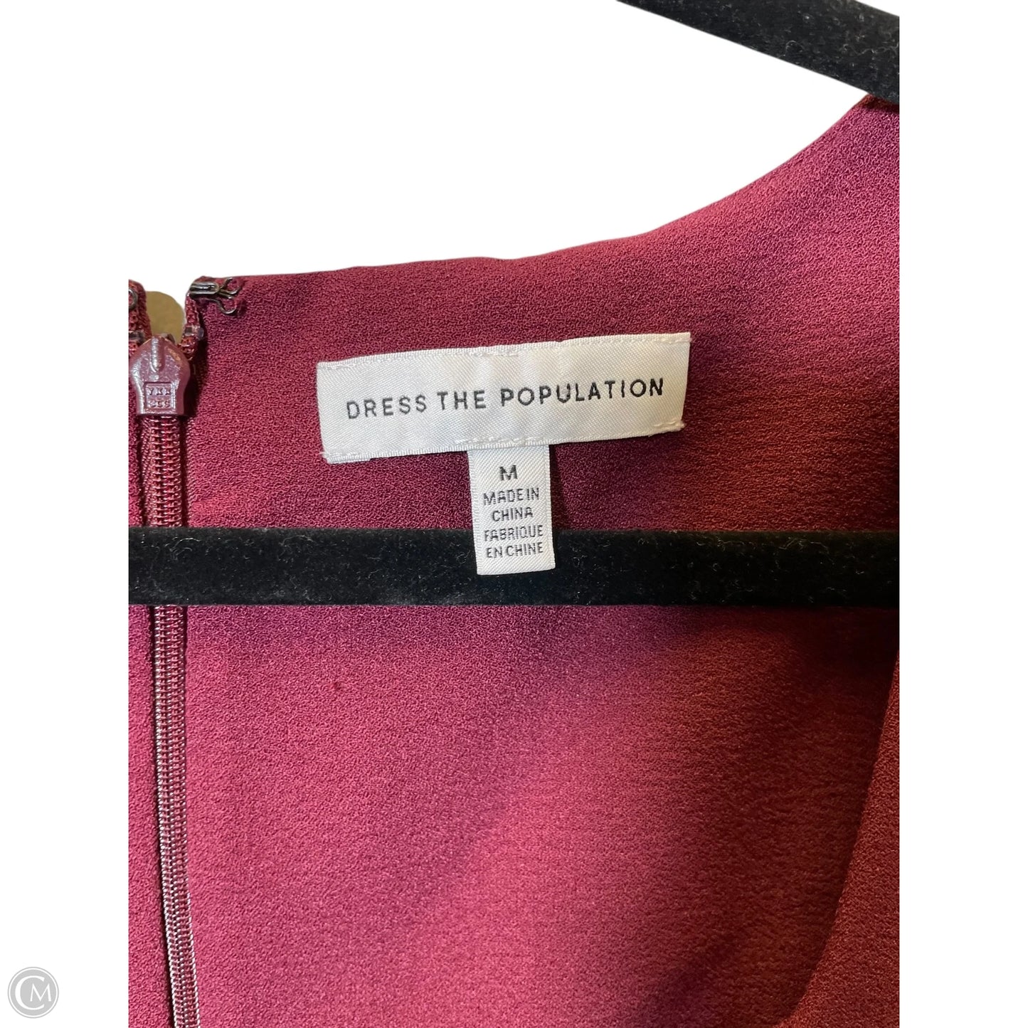 Dress Party Long By Dress The Population In Maroon, Size: M