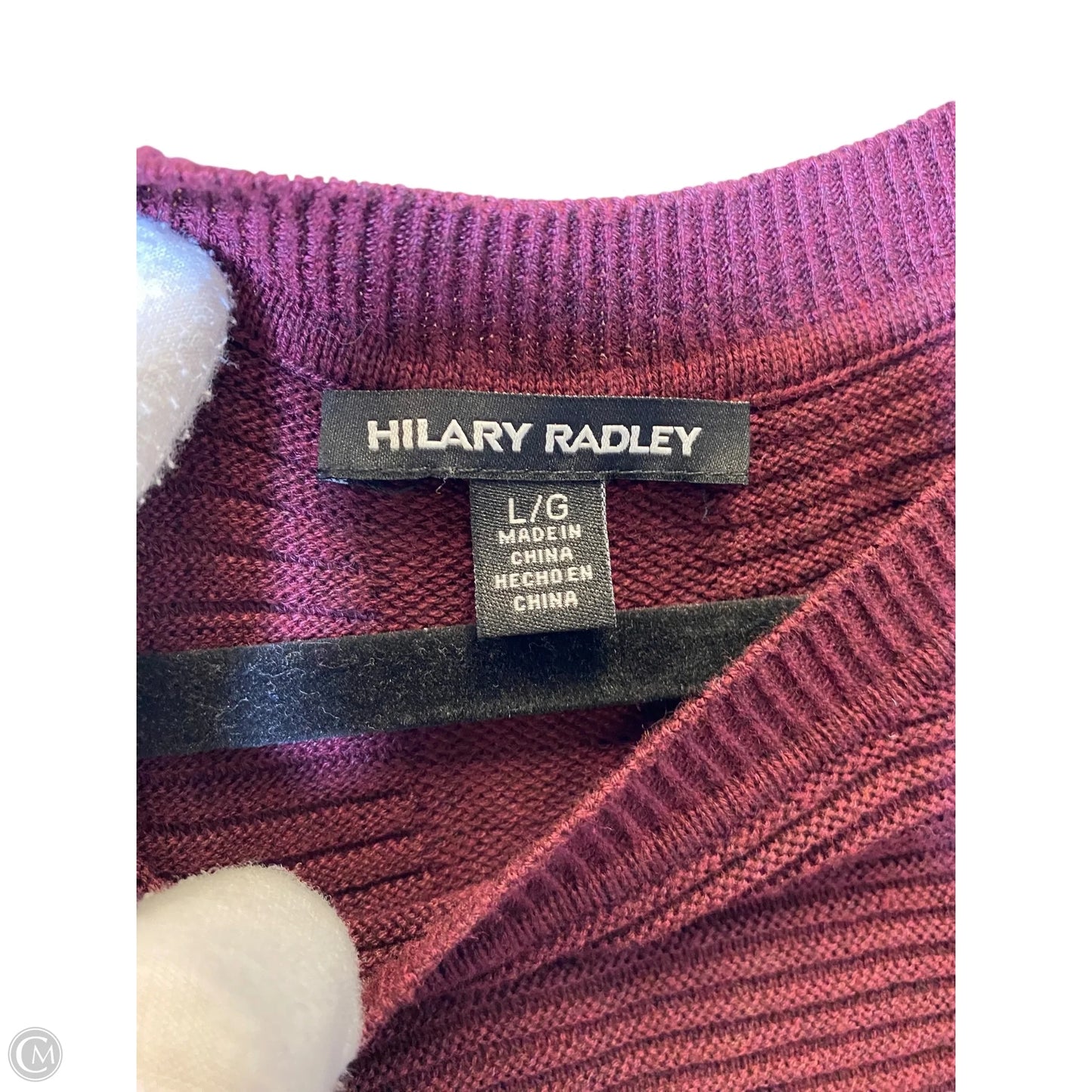 Sweater By Hilary Radley In Maroon, Size: L