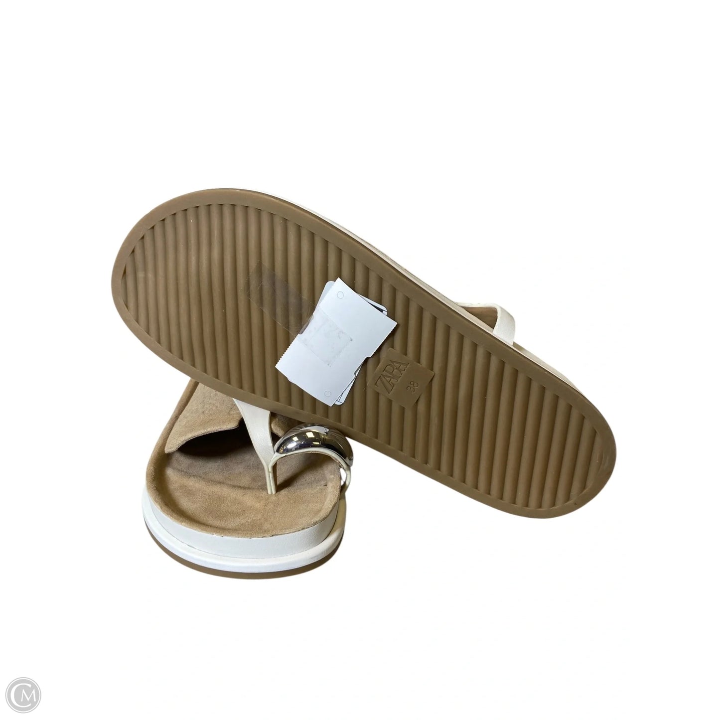 Sandals Flats By Zara In Cream & White, Size: 7.5