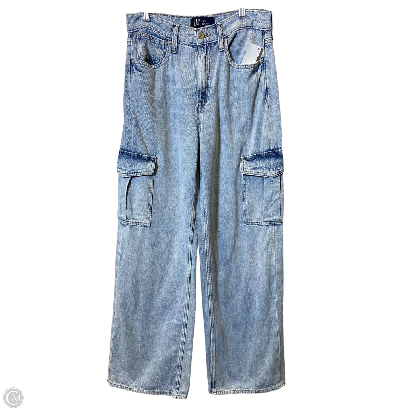 Jeans Wide Leg By Gap In Blue Denim, Size: 4