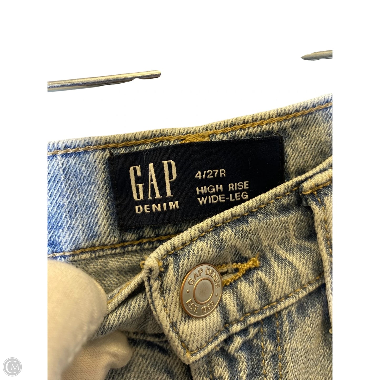 Jeans Wide Leg By Gap In Blue Denim, Size: 4