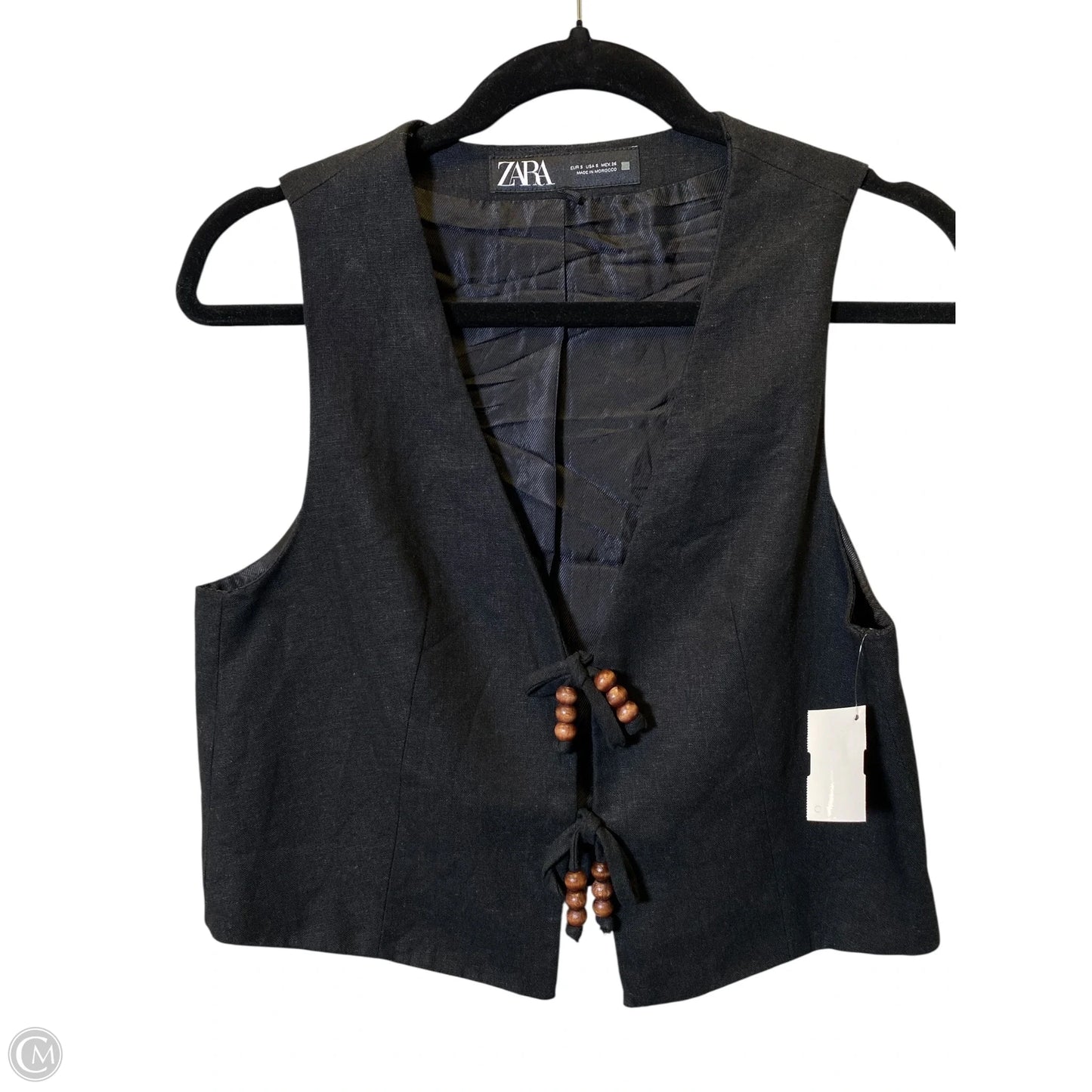Top Sleeveless By Zara In Black & Brown, Size: S
