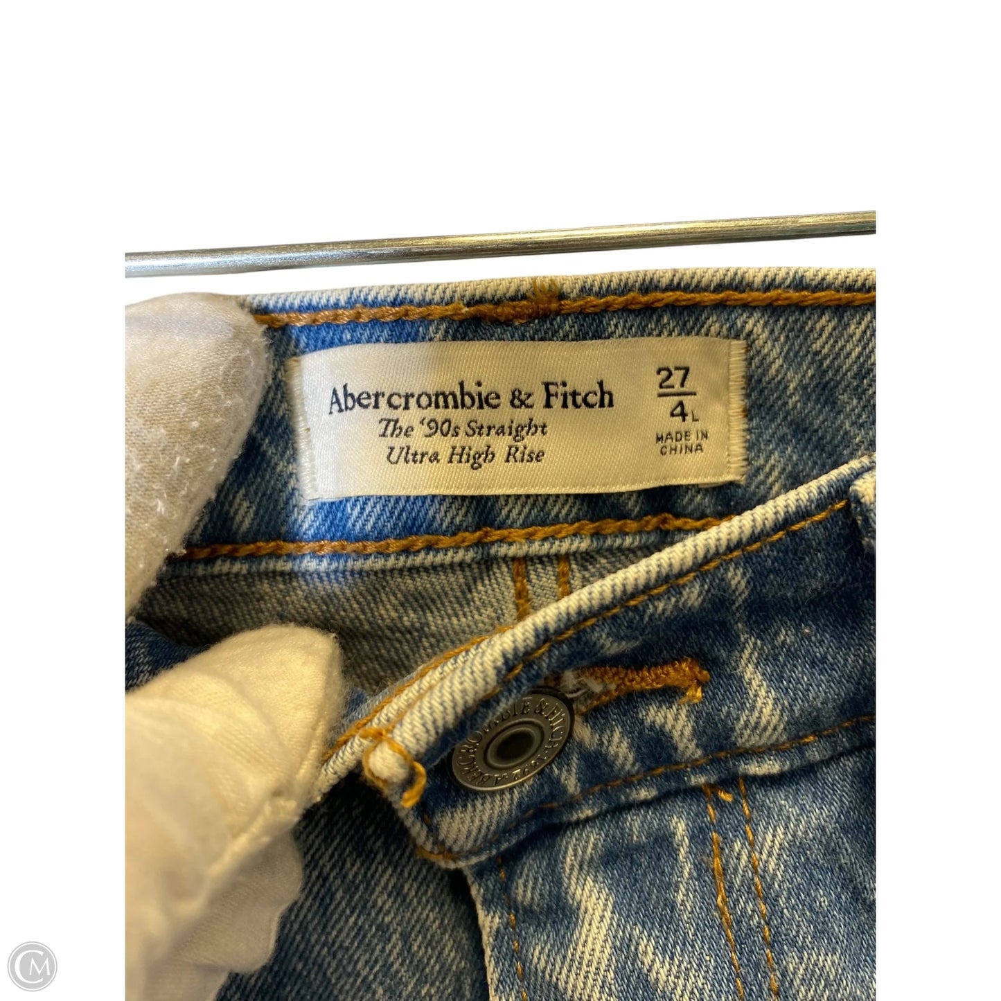Jeans Straight By Abercrombie And Fitch In Blue Denim, Size: 4