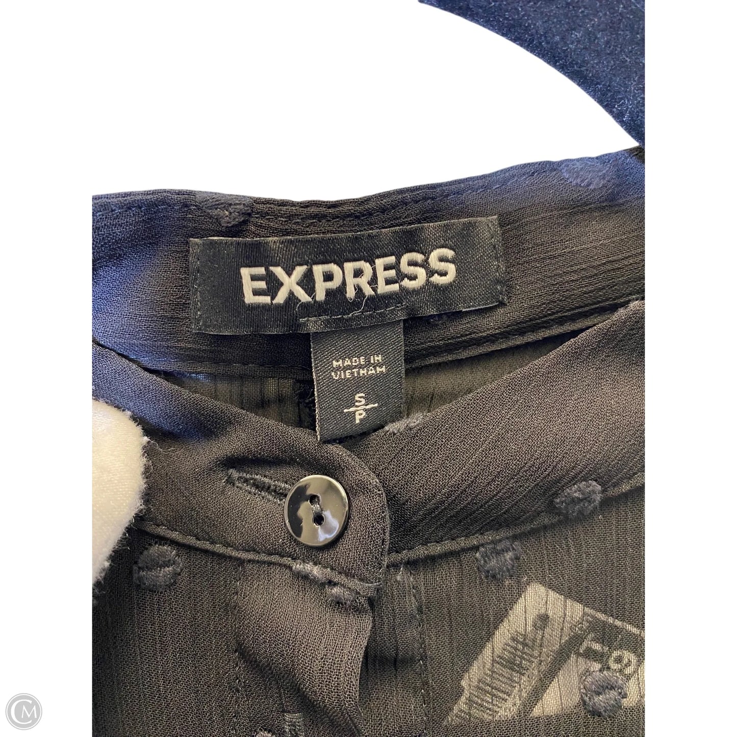 Blouse Long Sleeve By Express In Black, Size: S