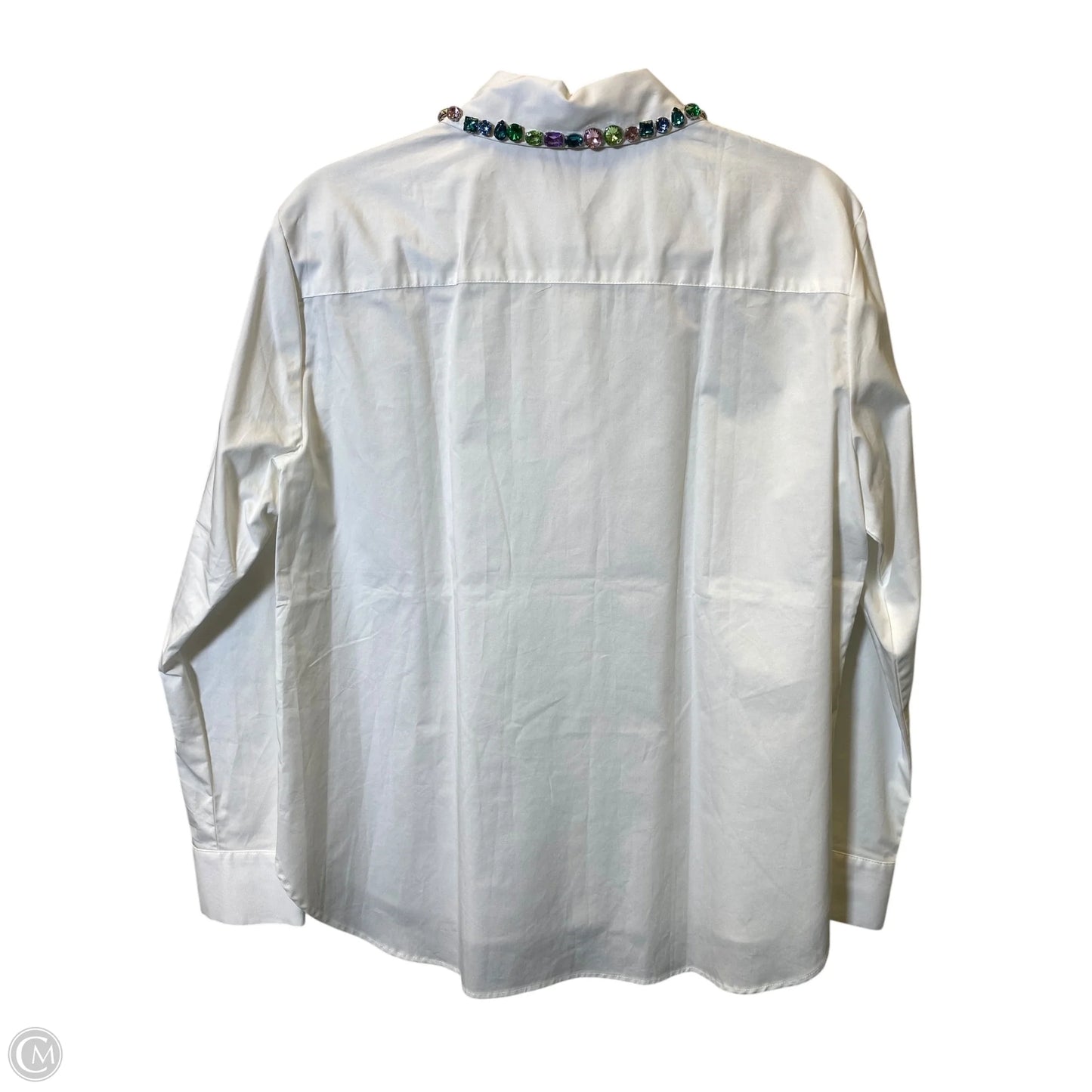 Blouse Long Sleeve By Zara In White, Size: L