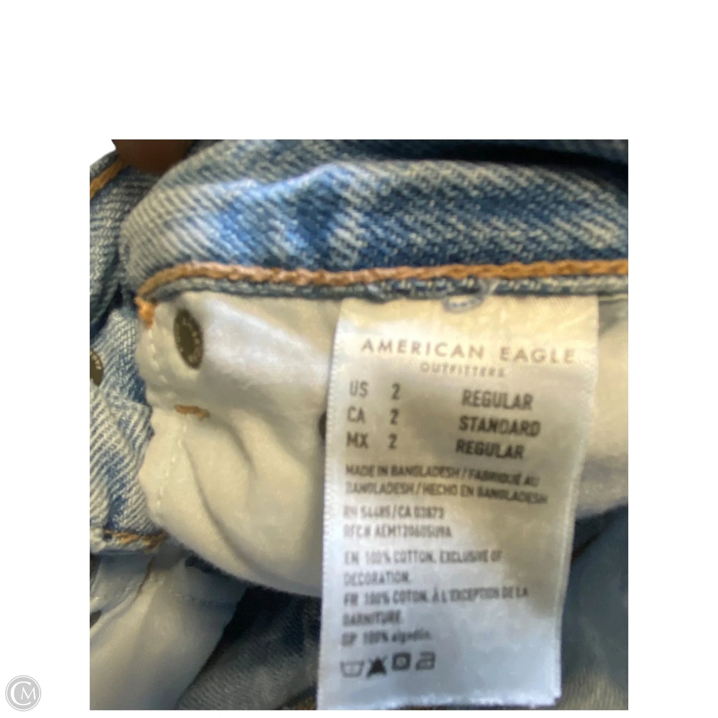 Jeans Wide Leg By American Eagle In Blue Denim, Size: 2