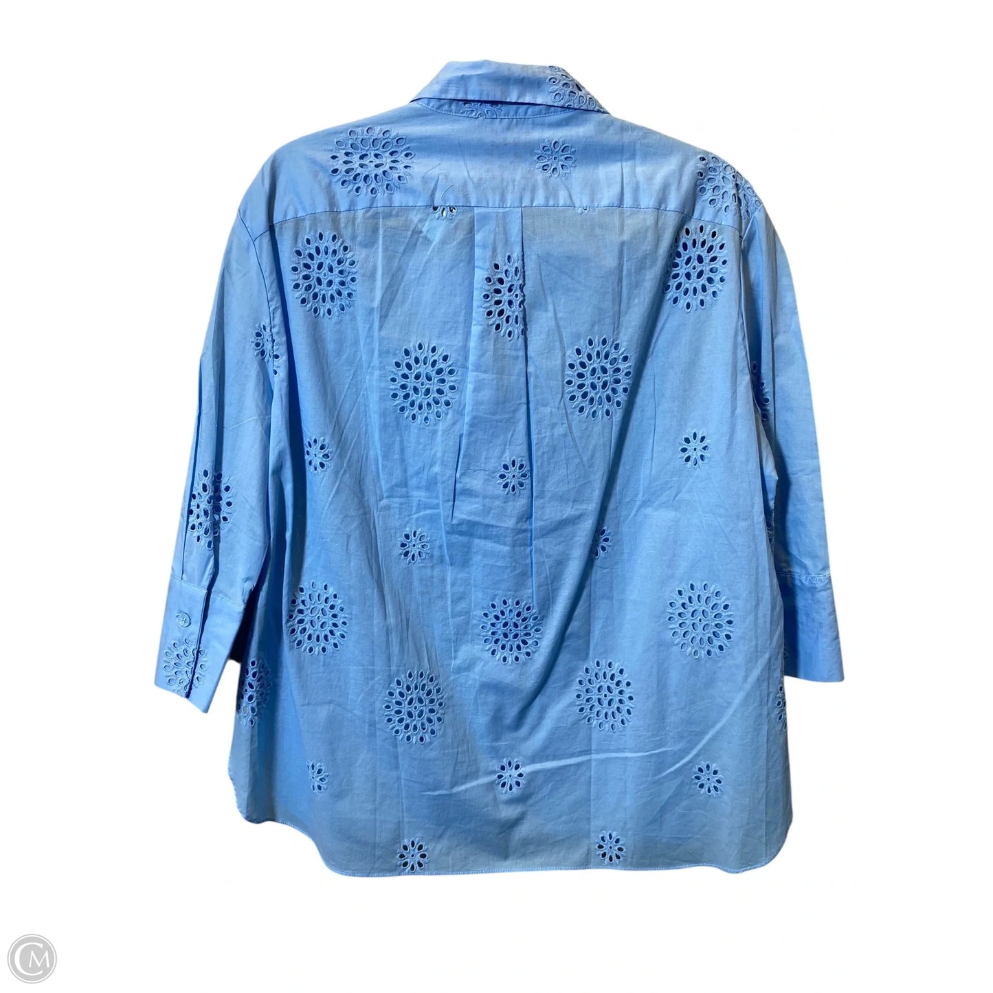 Blouse 3/4 Sleeve By Zara In Blue, Size: S