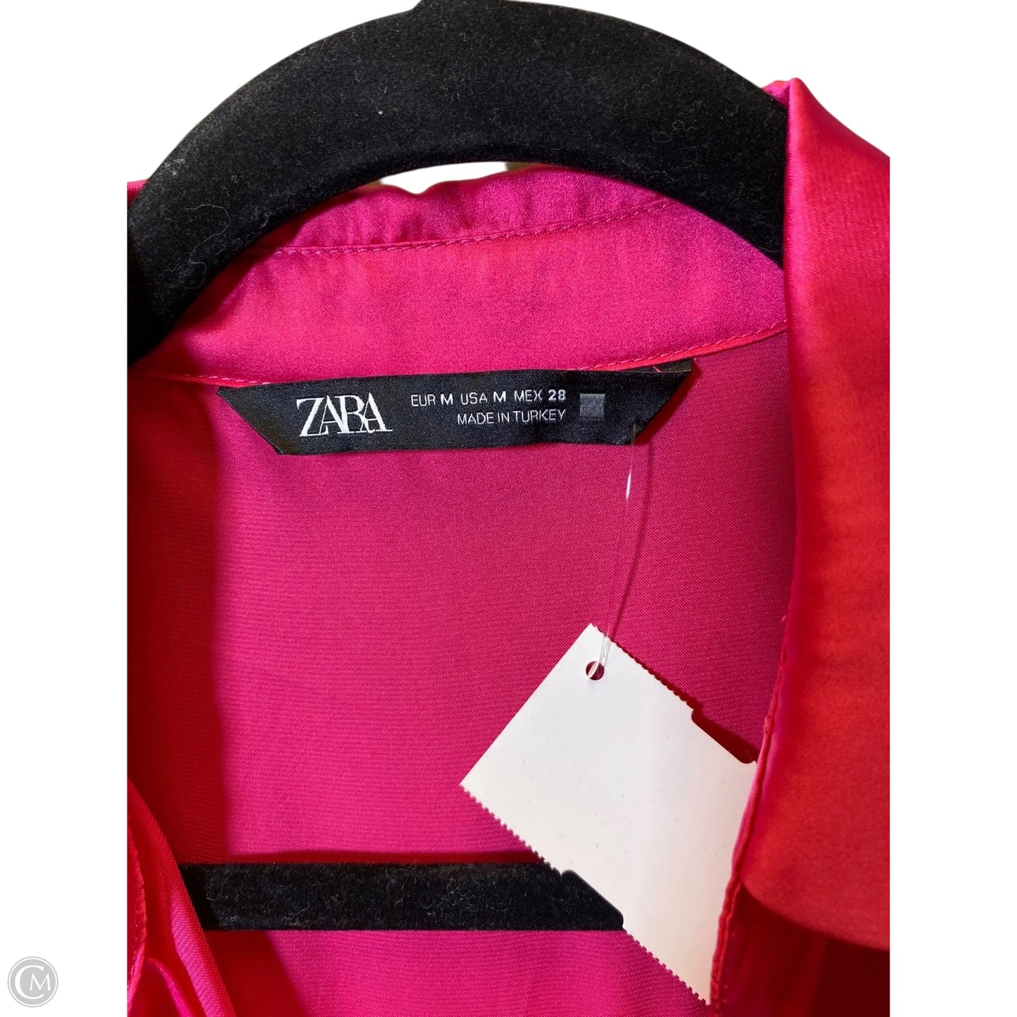 Blouse Long Sleeve By Zara In Pink, Size: M