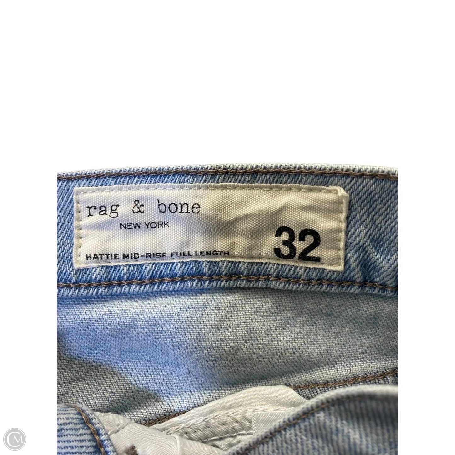 Jeans Straight By Rag And Bone In Blue Denim, Size: 14