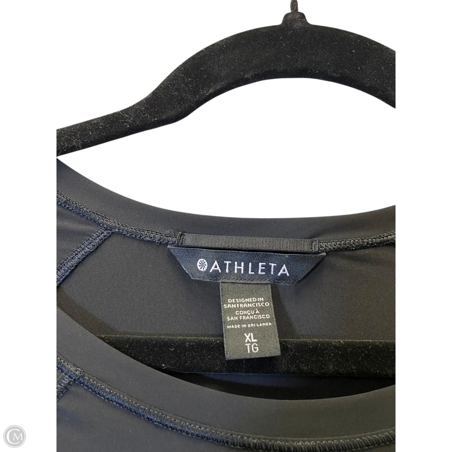 Athletic Top Long Sleeve Collar By Athleta In Black, Size: Xl