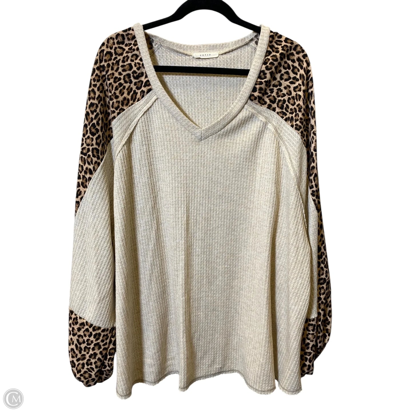 Top Long Sleeve By Entro In Animal Print, Size: 2XL
