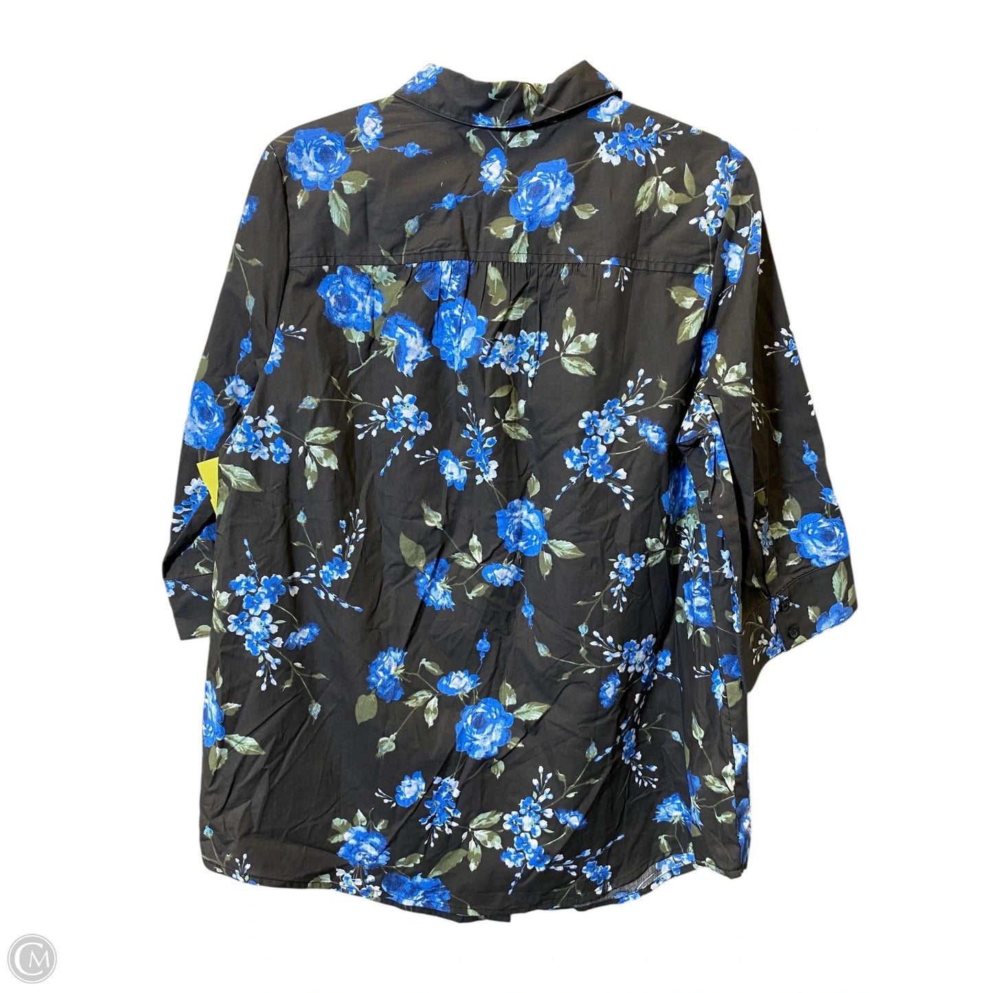 Blouse 3/4 Sleeve By Roamans In Floral Print, Size: Xl