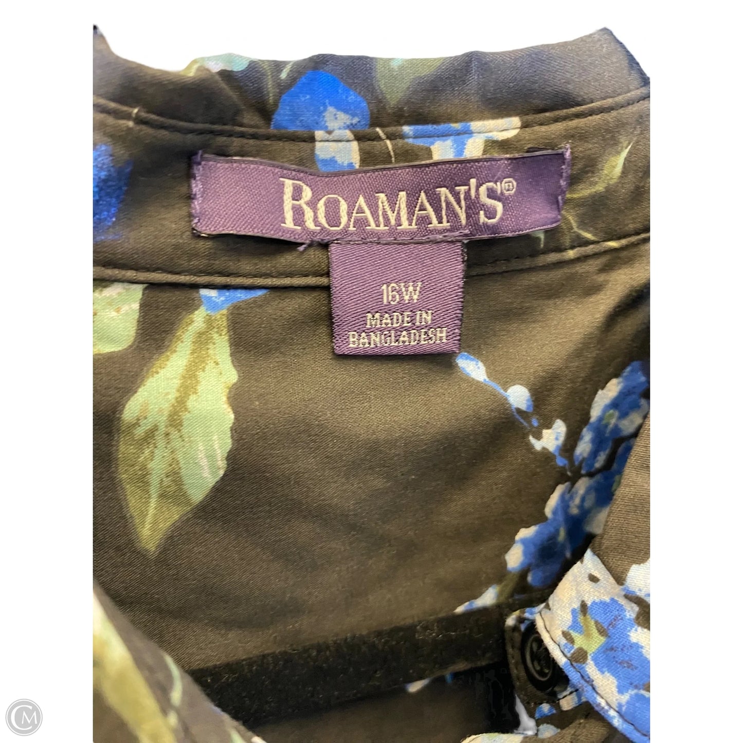 Blouse 3/4 Sleeve By Roamans In Floral Print, Size: Xl