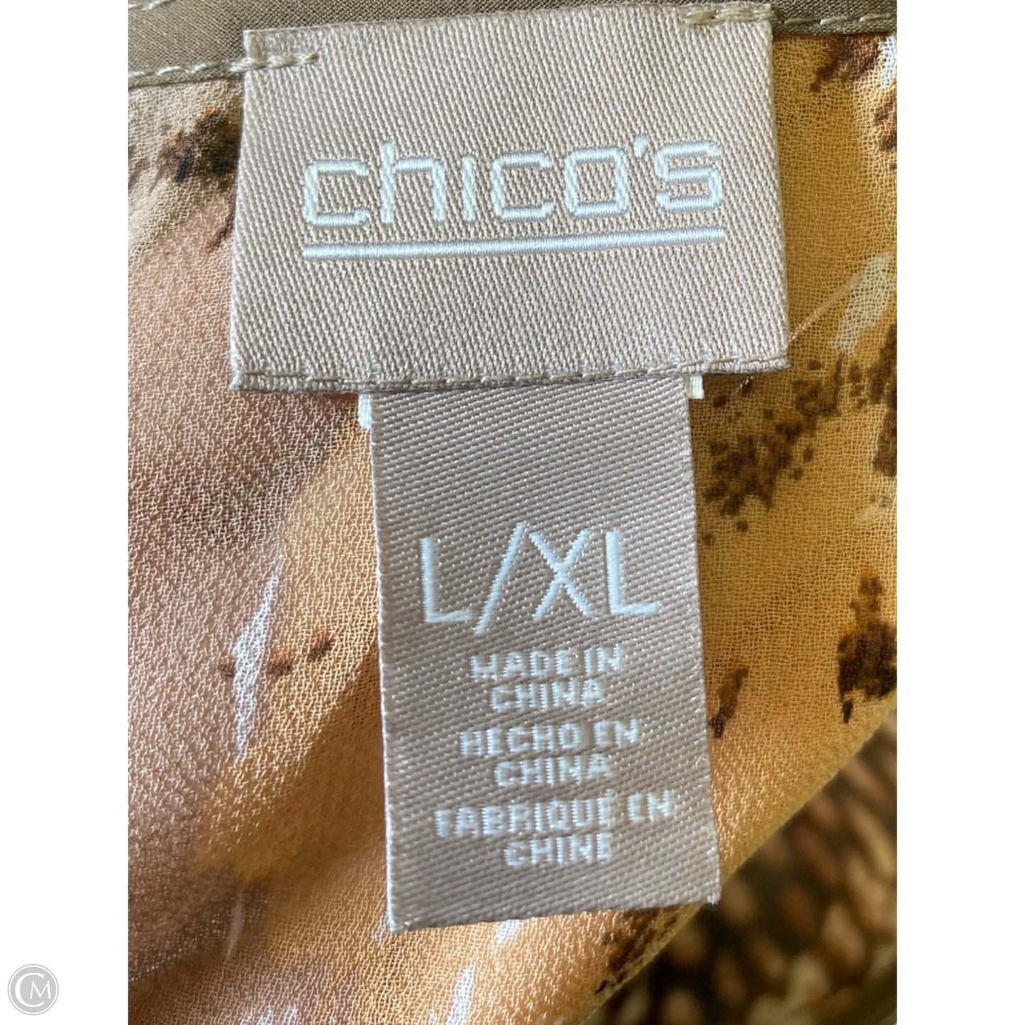 Top Short Sleeve By Chicos In Animal Print, Size: Xl
