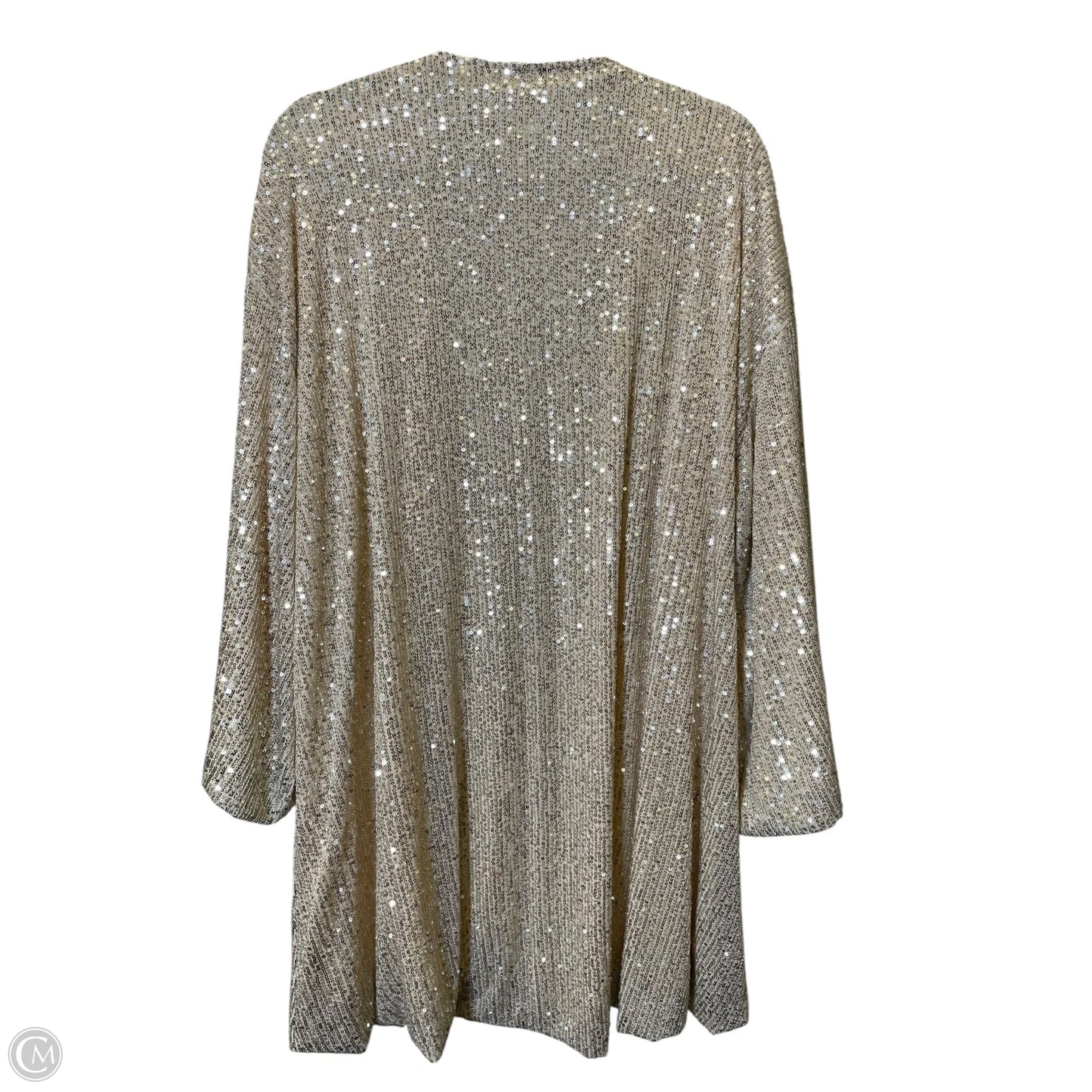 Cardigan By Clothes Mentor In Silver & Tan, Size: 2XL