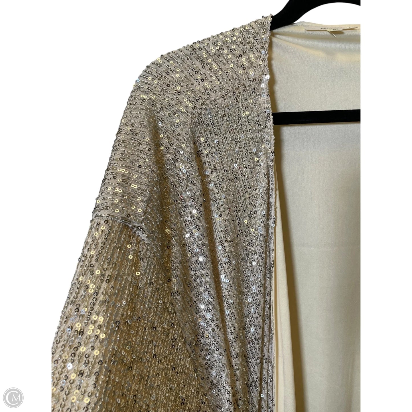 Cardigan By Clothes Mentor In Silver & Tan, Size: 2XL