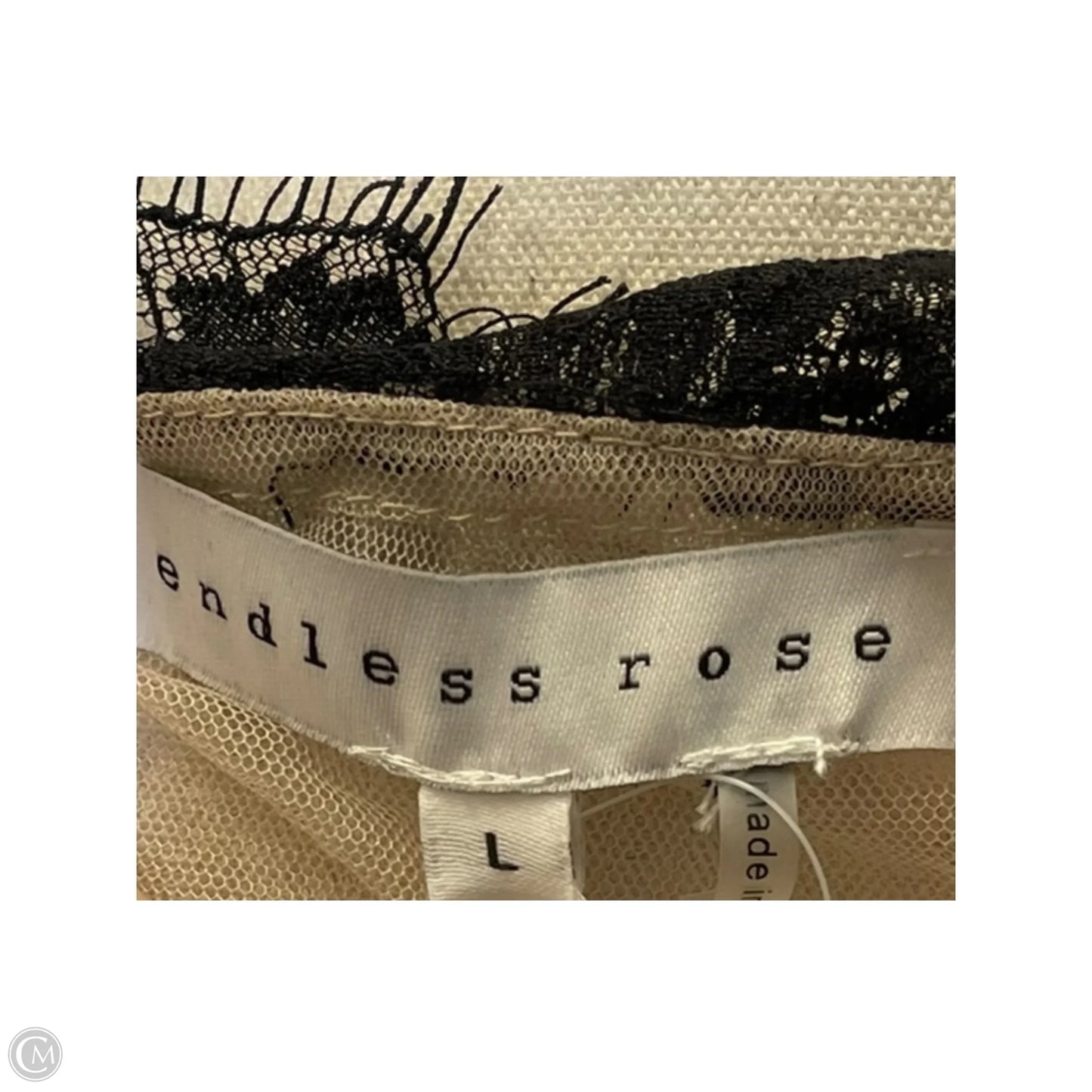 Top Long Sleeve By Endless Rose In Black & Tan, Size: L