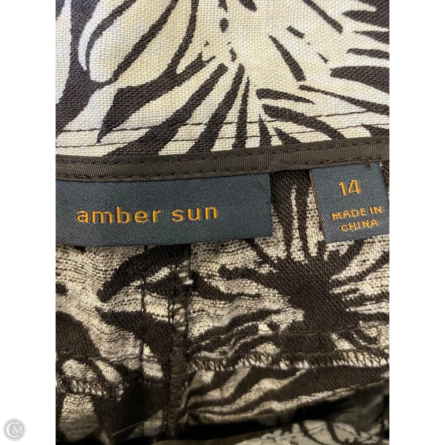 Pants Other By Amber Sun In Brown & Cream, Size: 14