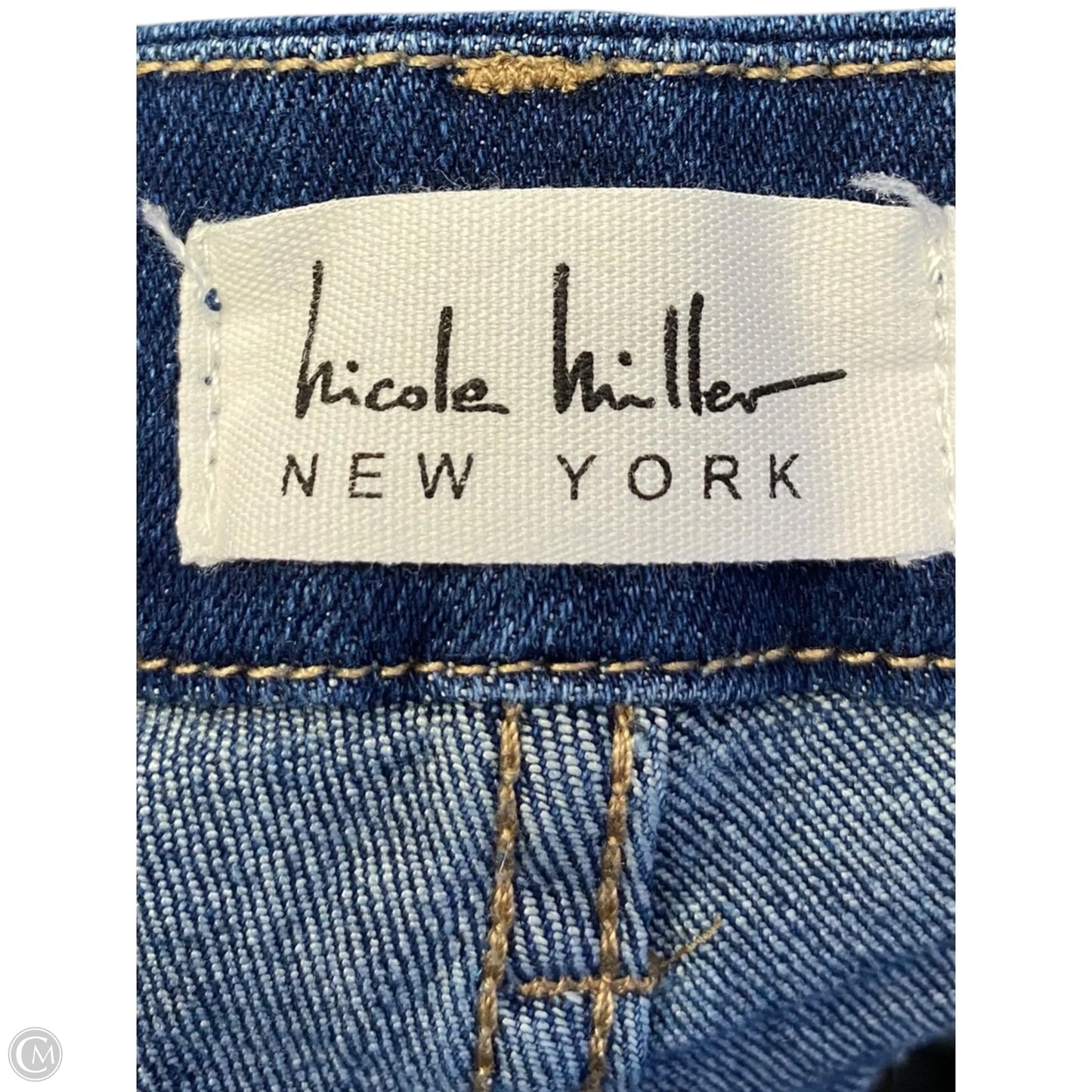 Jeans Straight By Nicole Miller In Blue Denim, Size: 14