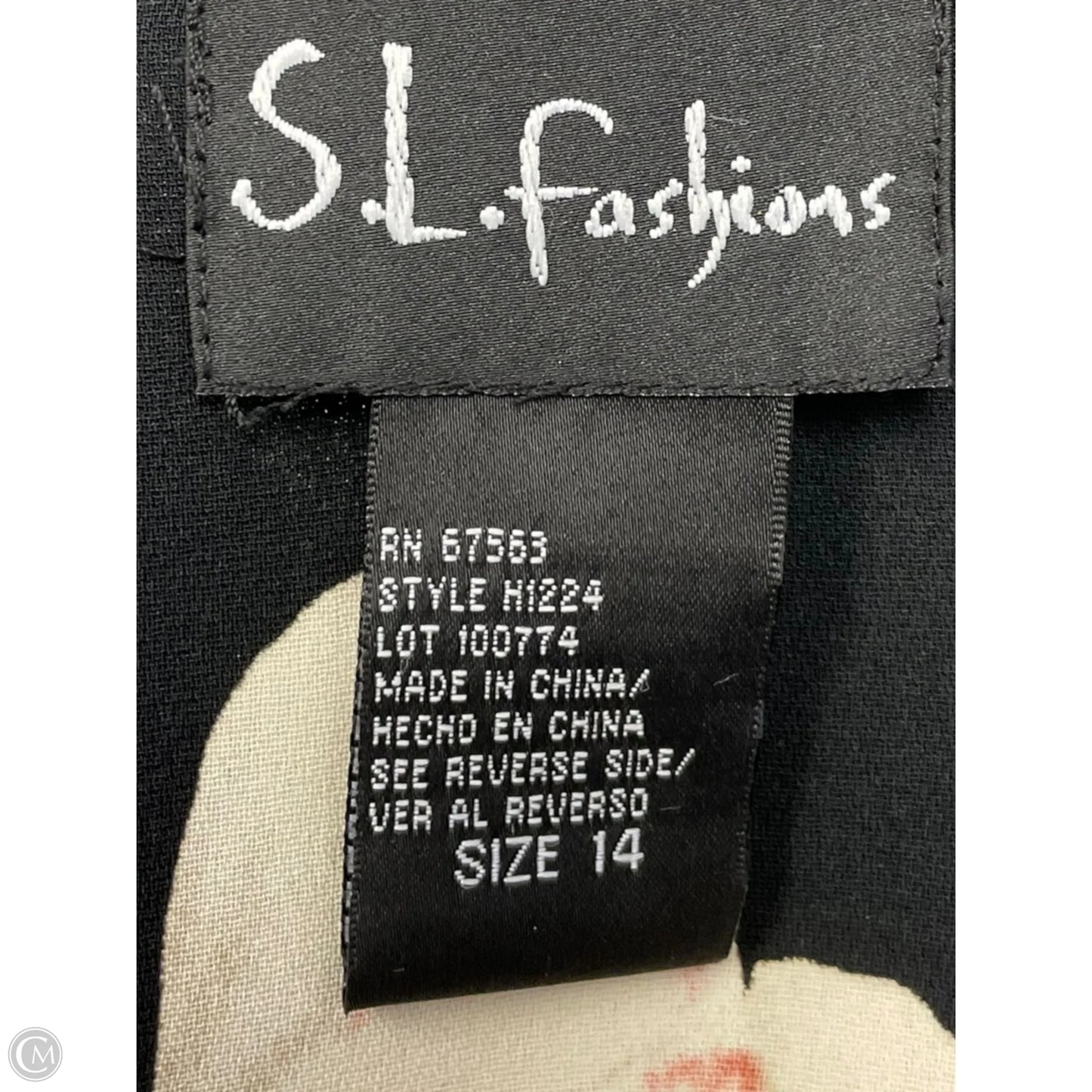 Cardigan By Sl Fashions In Floral Print, Size: 14