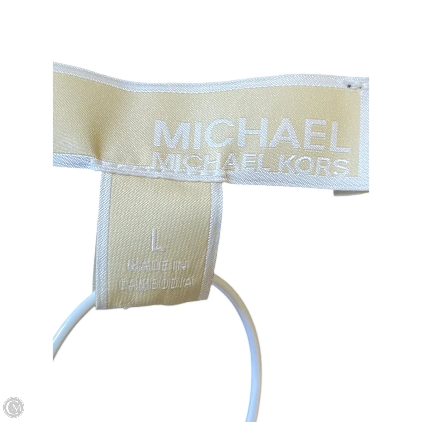 Top Short Sleeve Designer By Michael Kors In Polkadot Pattern, Size: L