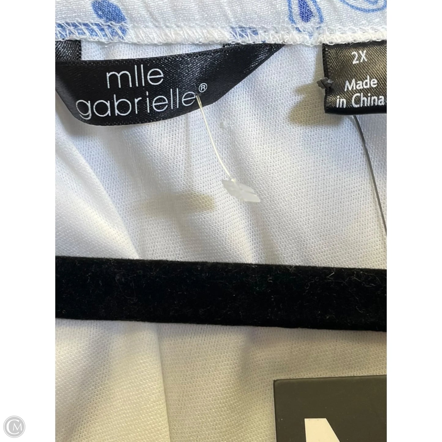 Dress Casual Maxi By Mlle Gabrielle In Blue & White, Size: 2x