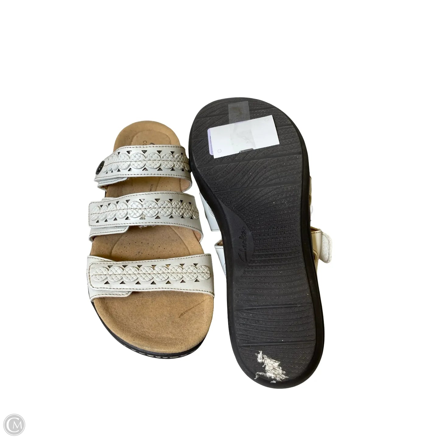 Sandals Flats By Clarks In Cream, Size: 9.5