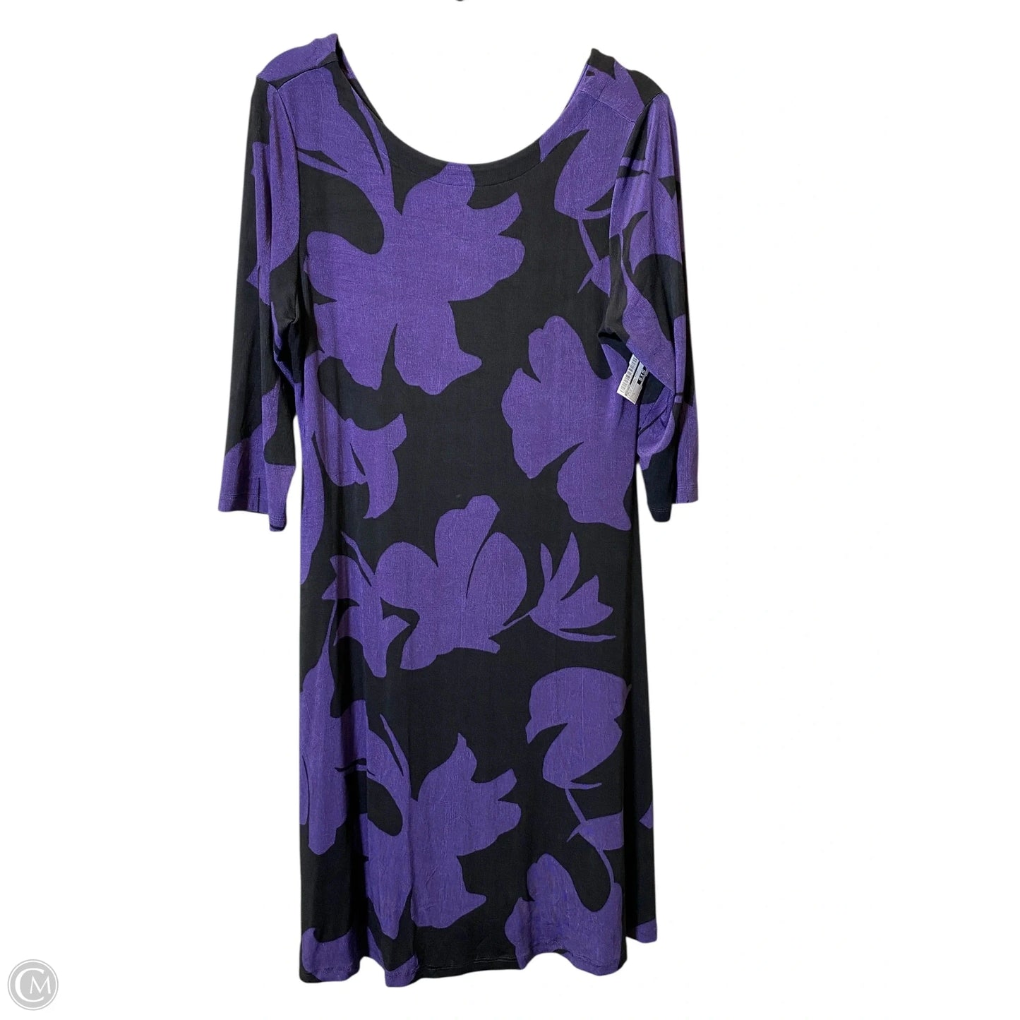 Dress Casual Midi By Chicos In Black & Purple, Size: L