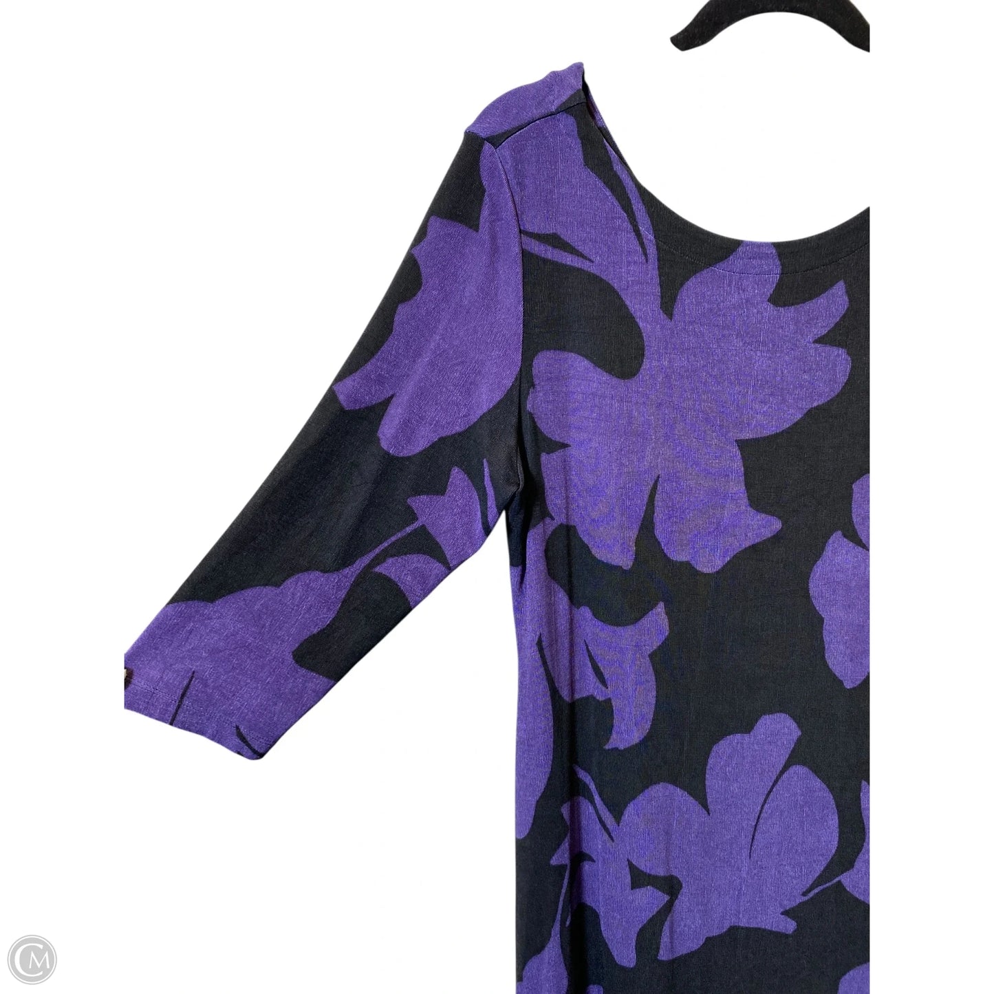 Dress Casual Midi By Chicos In Black & Purple, Size: L