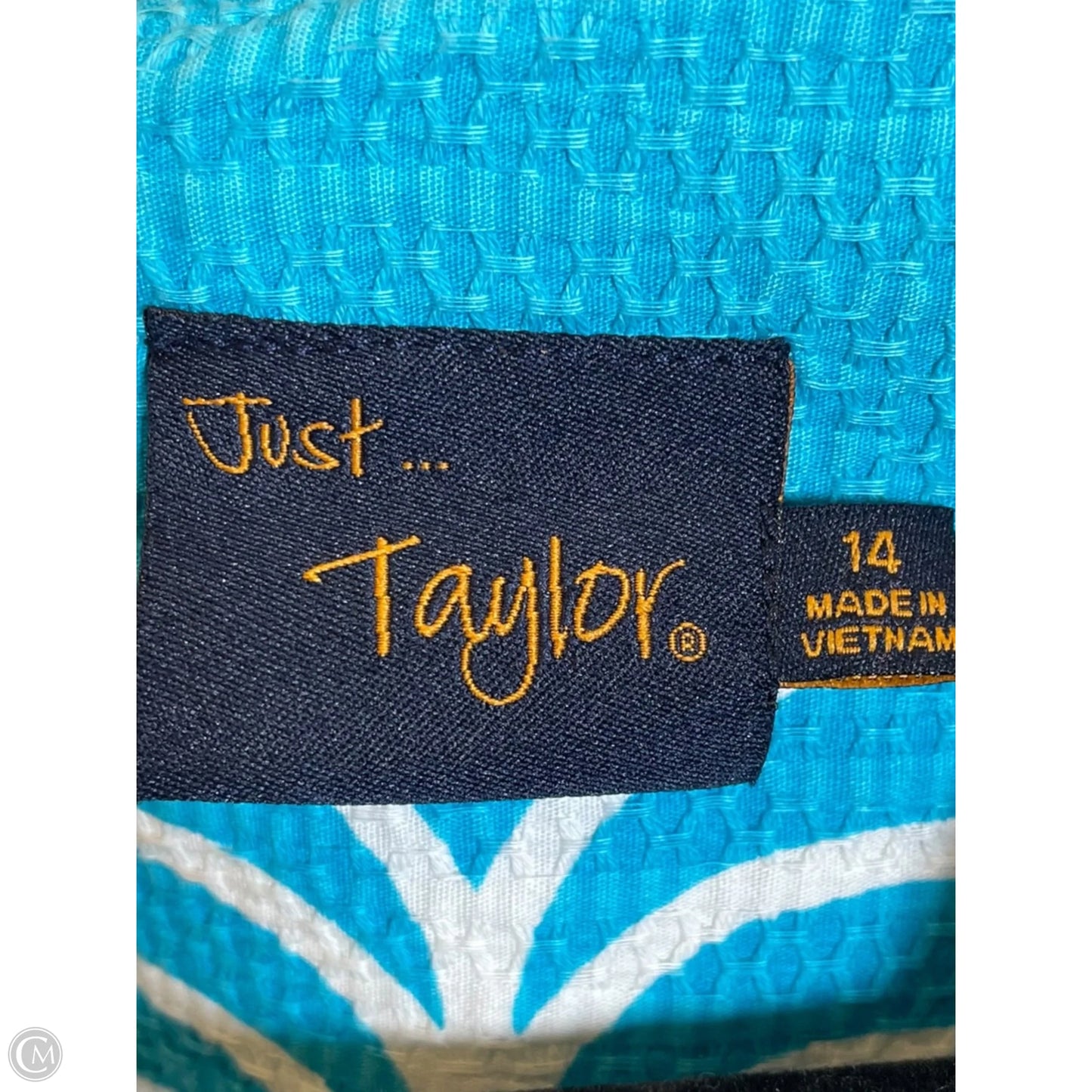 Dress Casual Midi By Taylor In Blue & White, Size: 14