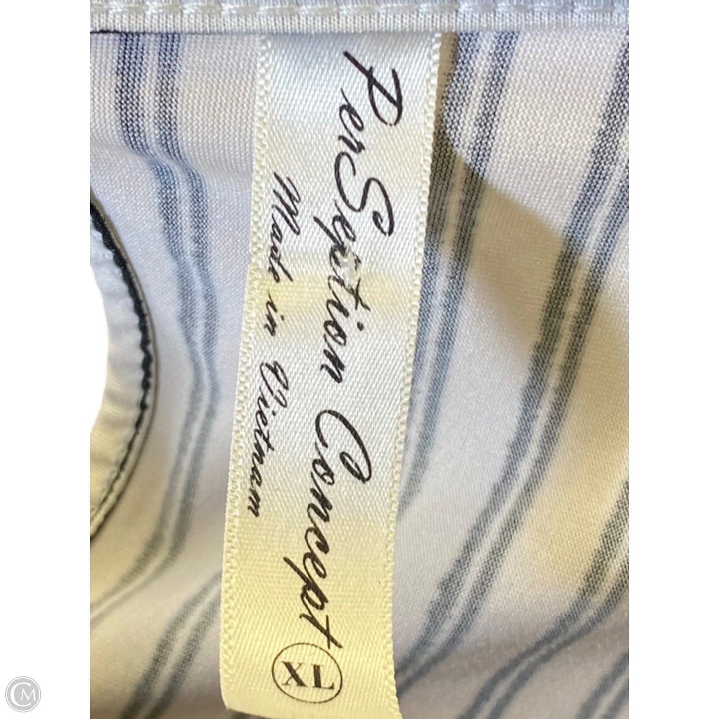 Top Short Sleeve By Perseption Concept In Striped Pattern, Size: Xl