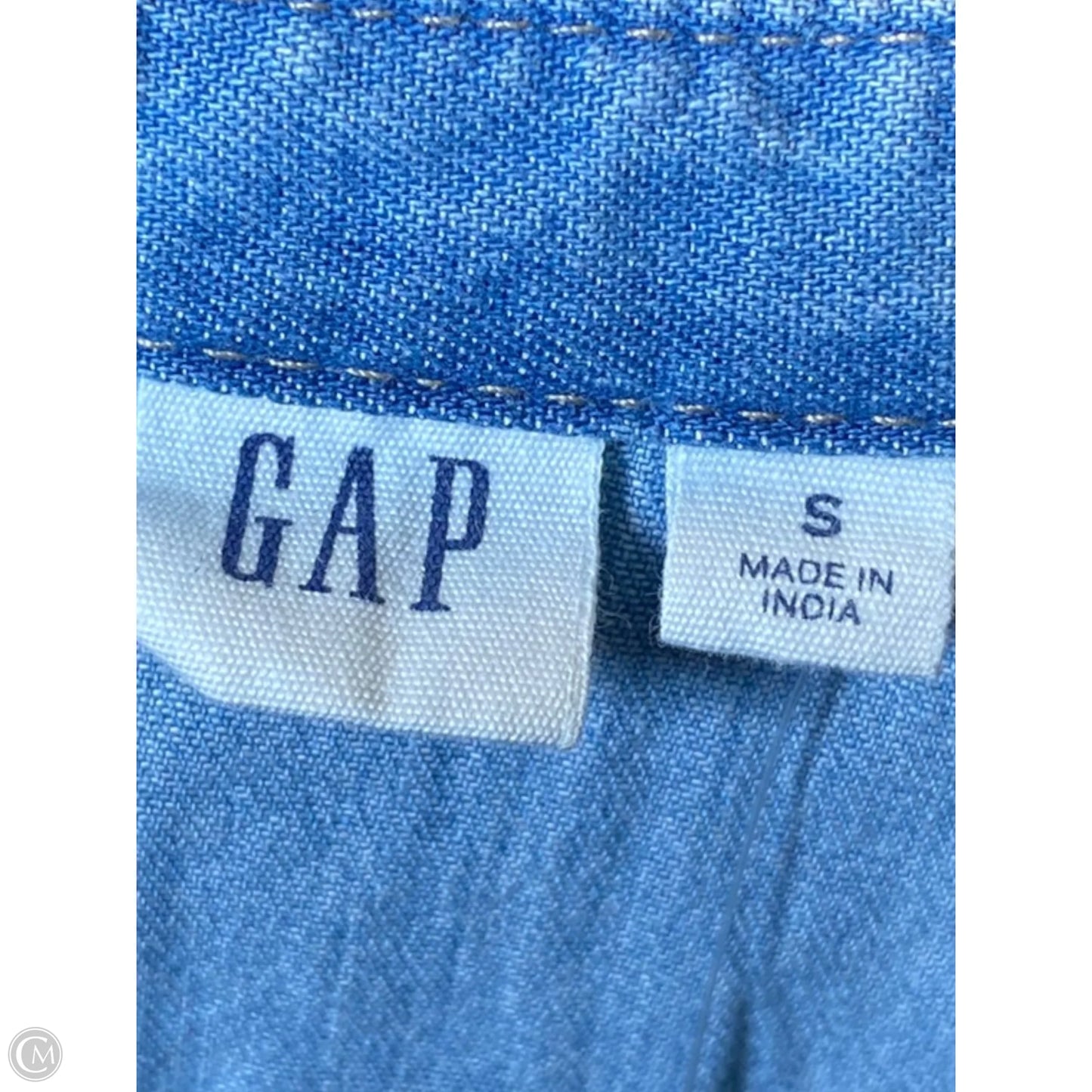 Top Long Sleeve By Gap In Blue Denim, Size: S