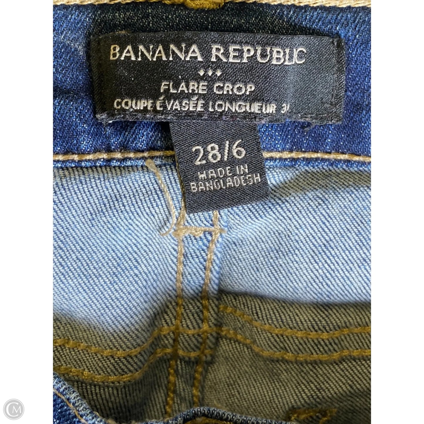 Jeans Flared By Banana Republic In Blue Denim, Size: 6