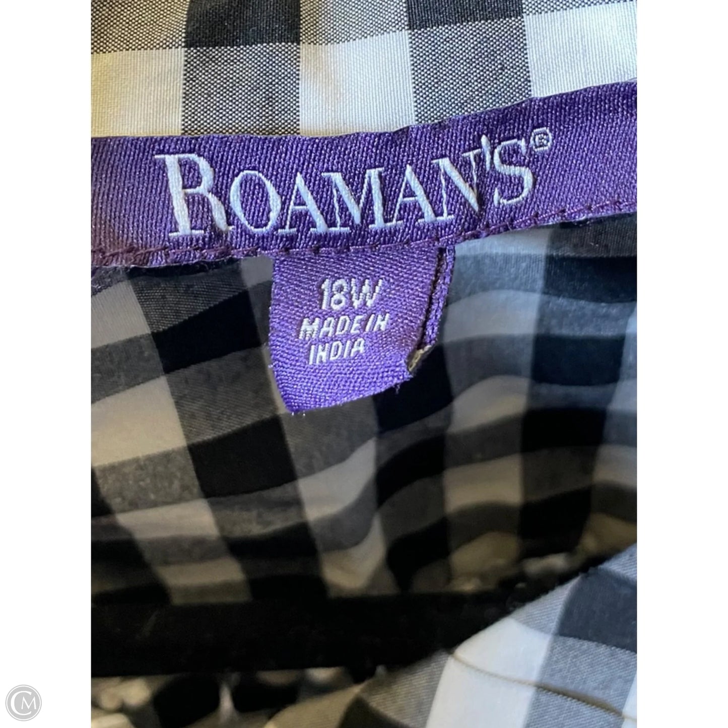 Top Short Sleeve By Romans In Plaid Pattern, Size: 18