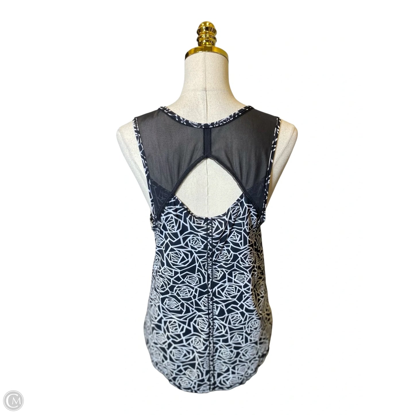 Athletic Tank Top By Lululemon In Black & White, Size: L