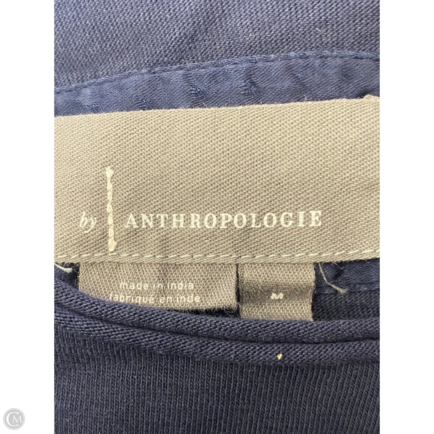 Blouse Short Sleeve By Anthropologie In Navy, Size: M