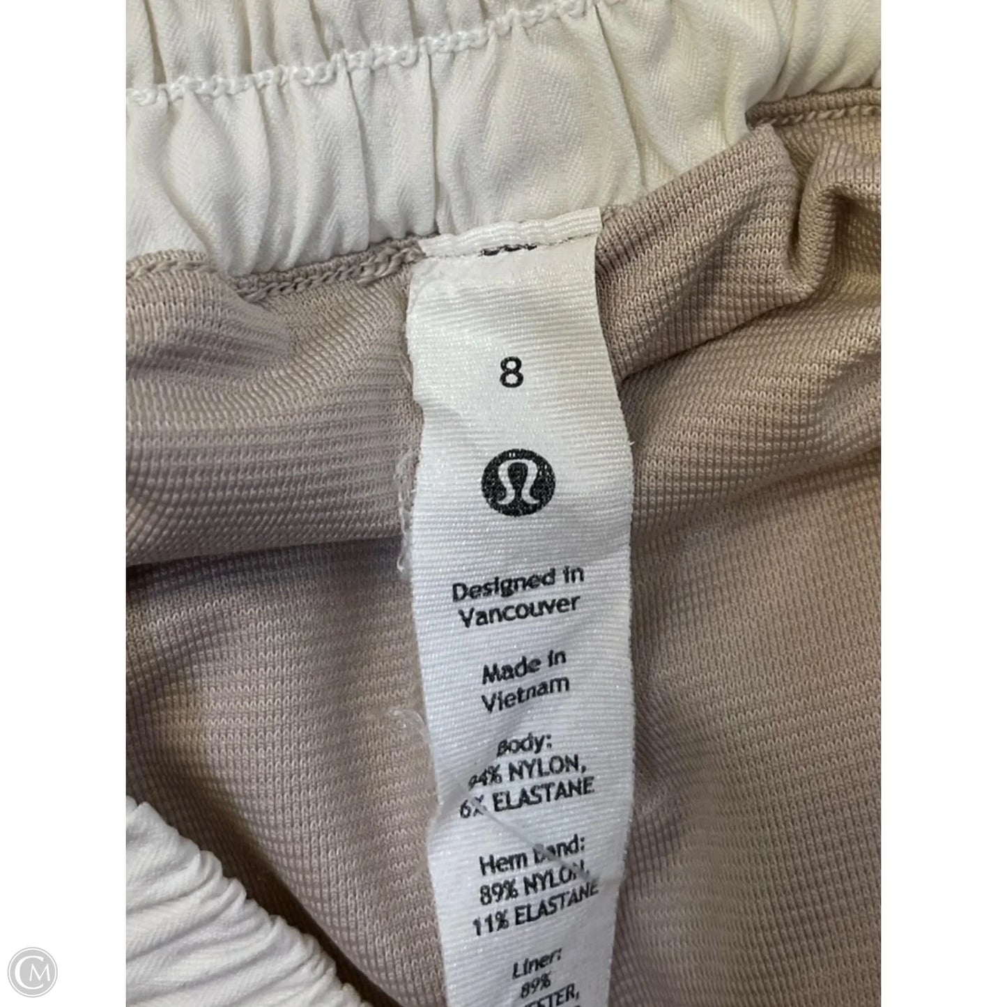 Athletic Shorts By Lululemon In White, Size: 8
