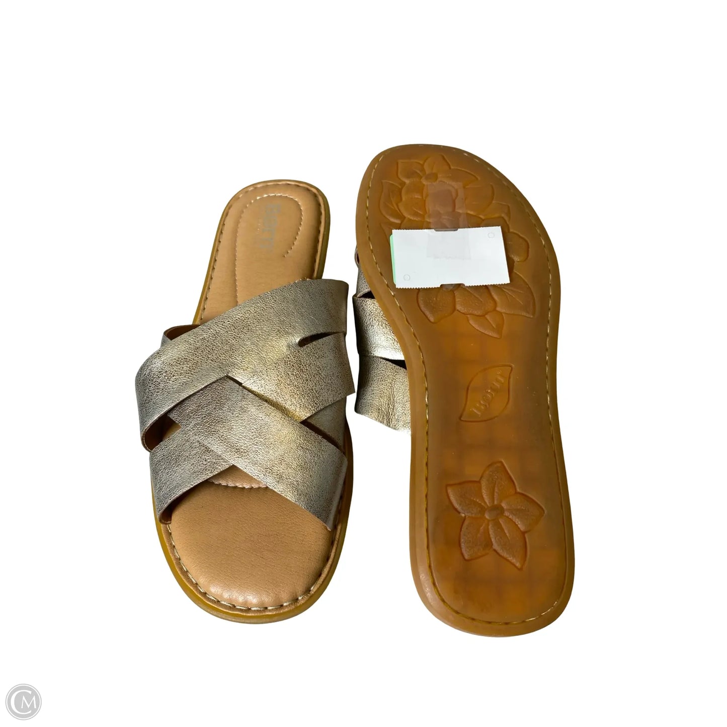 Sandals Flats By Born In Silver, Size: 9