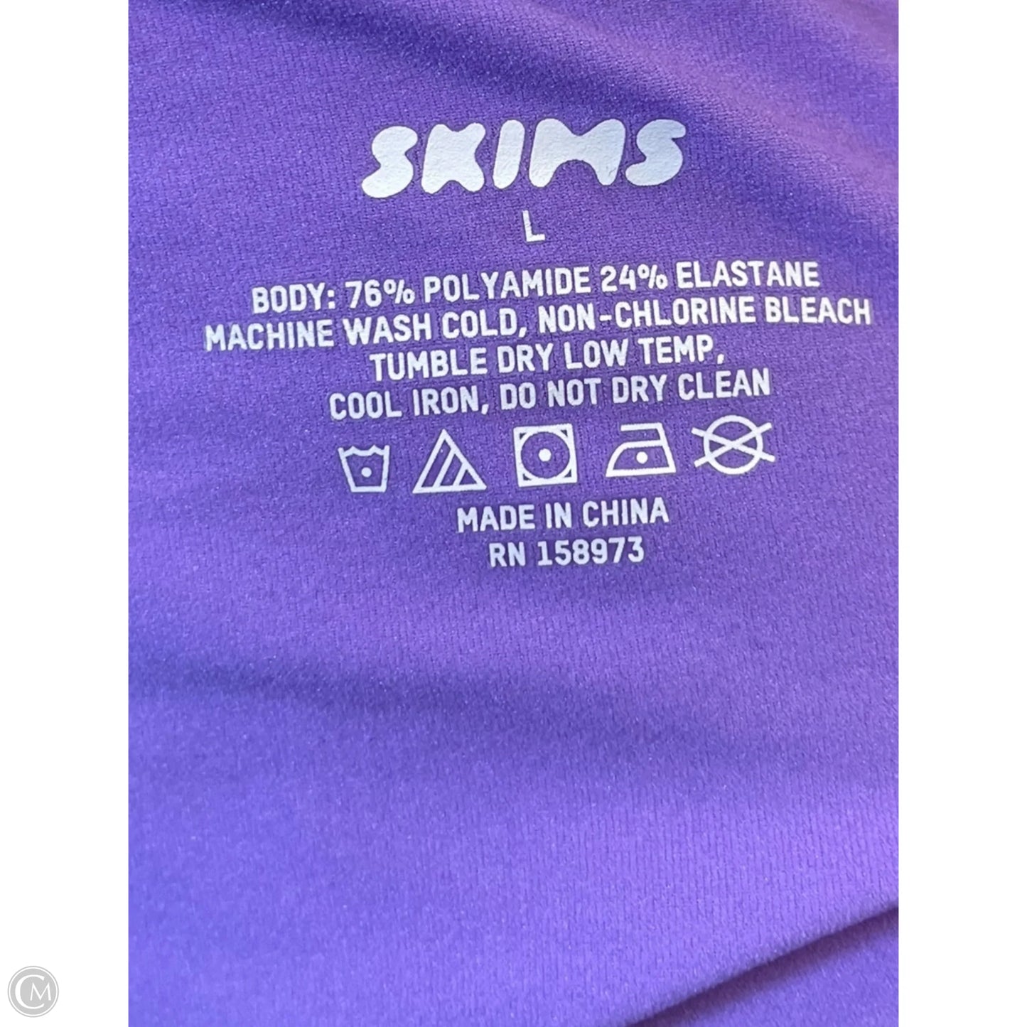 Top Short Sleeve By Skims In Purple, Size: L