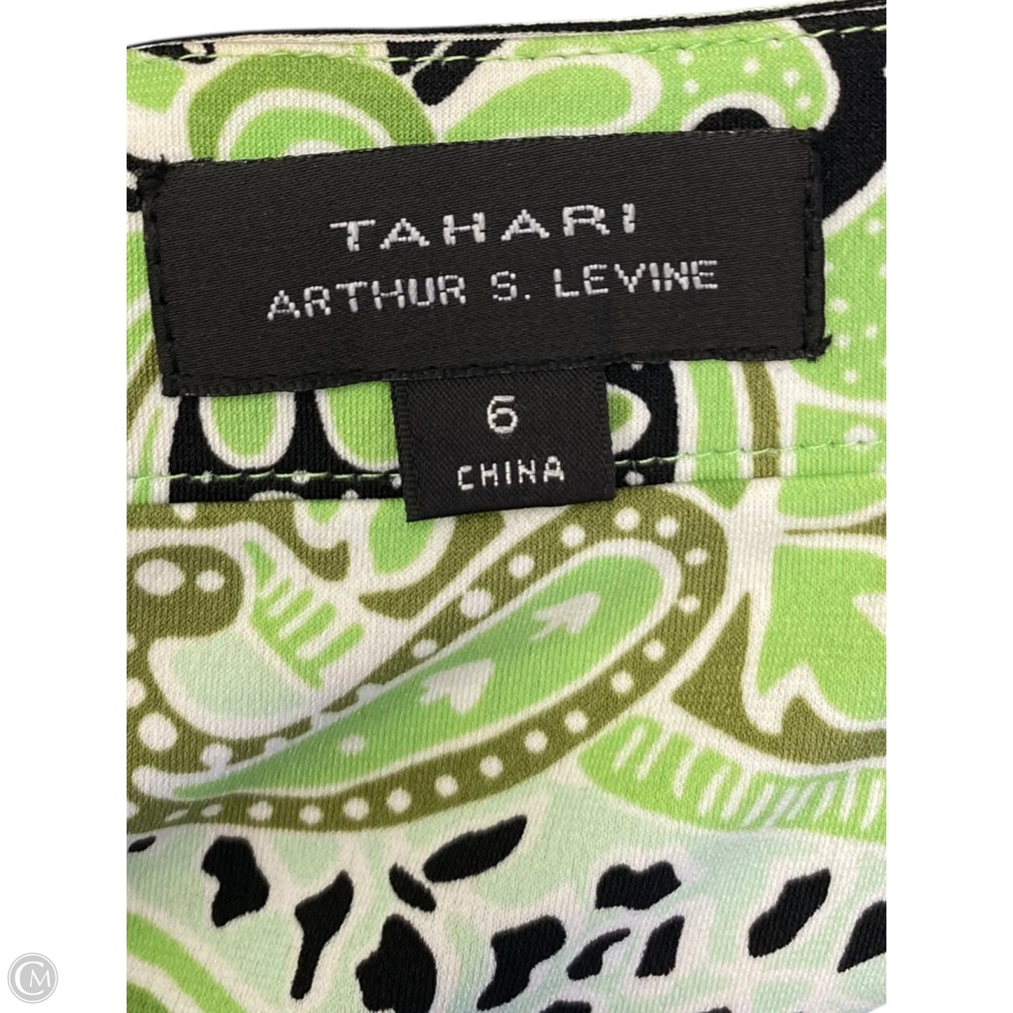 Dress Casual Midi By Tahari In Black & Green, Size: 6